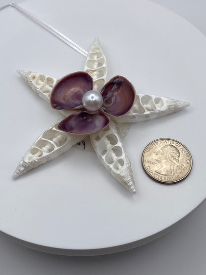 Sliced shell with pearl Ornament