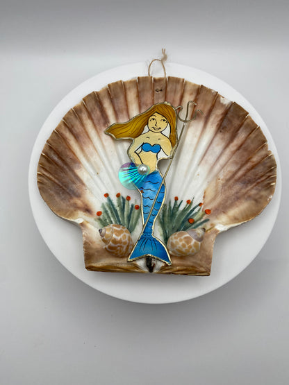 Mermaid on the beach shell Ornament