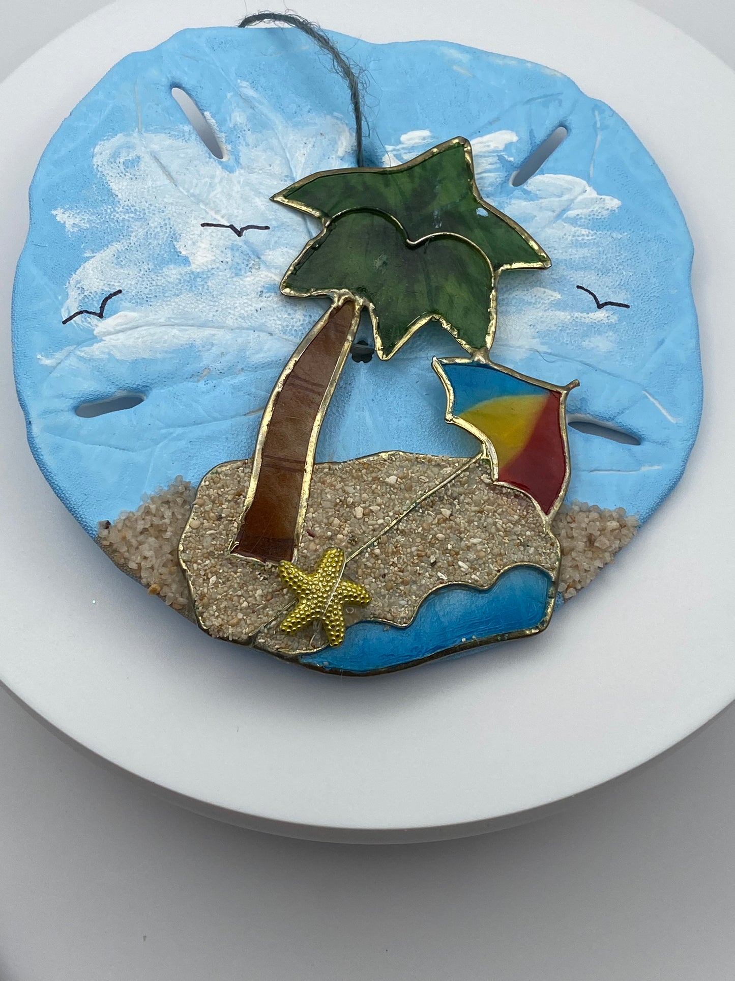 Sand dollar palm tree beach Ornament
