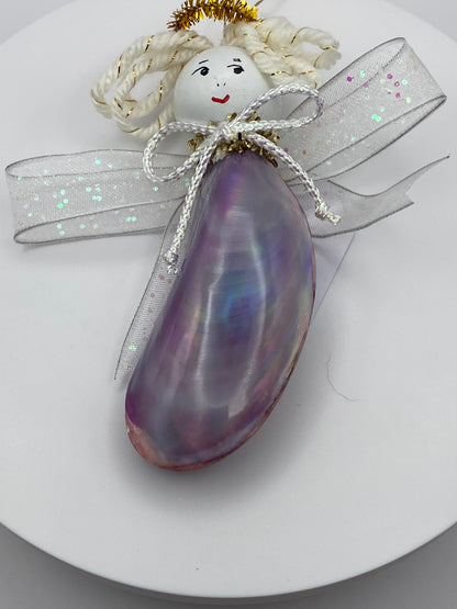 Violet Shell Angel Ornament