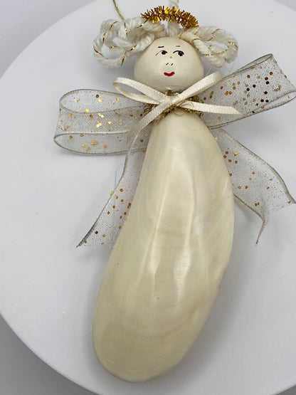 White Shell Angel Ornament