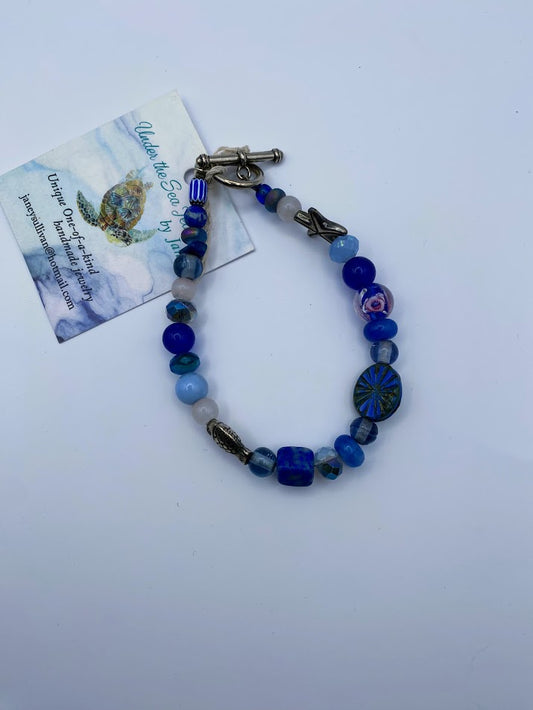 Blue agate sealife bracelet