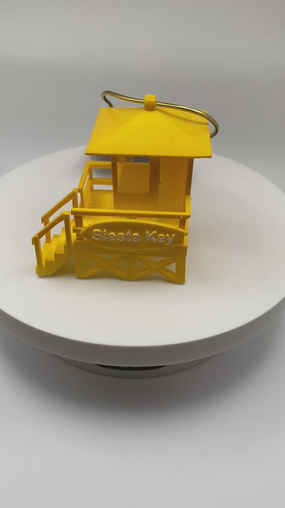 Siesta Key Yellow Lifeguard Stand Ornament