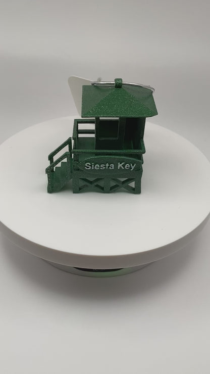Siesta Key Green Lifeguard Stand Ornament