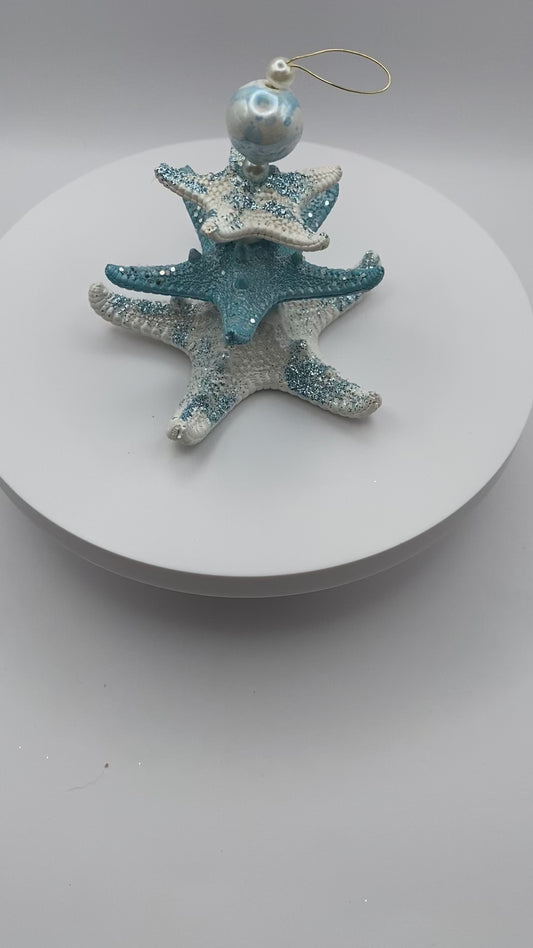 3 tier blue starfish Ornament