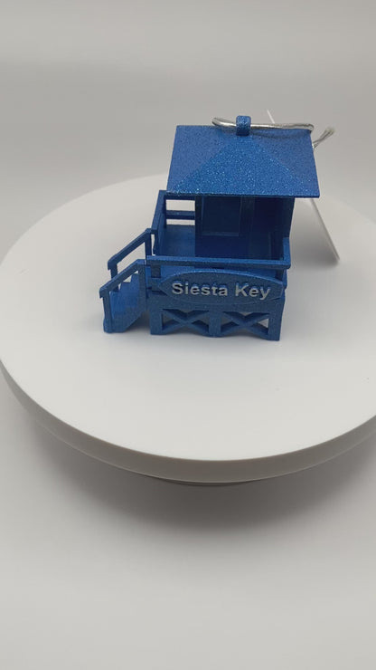 Siesta Key Blue Lifeguard Stand Ornament